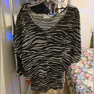 Myell ❤️ Zebra Women's Black, Grey, and white top Print Top